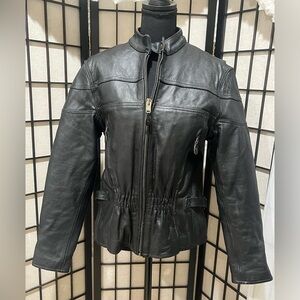 USA Bikers Dream Apparel LEATHER JACKET, STEAM PUNK, GRUNGE, WOMENS SIZE L